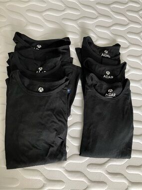 Set of 6 Adar brand black long sleeve underscrubs size XS